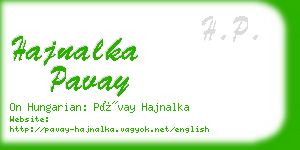 hajnalka pavay business card